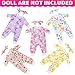 K. T. Fancy KT Fancy 5 Sets Baby Doll Accessories and Baby Doll Clothes with Butterfly Headbands for 1418 Inch Dolls10 Pcs in Total - Image 4