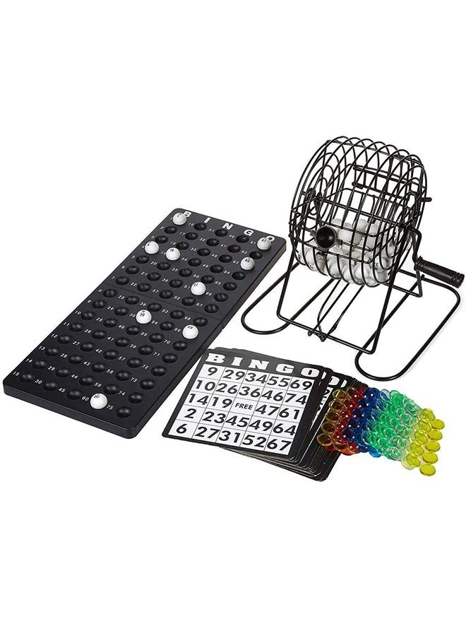 URbazaar Complete Bingo Lotto Game Set with 8 Inch Bingo Cage 75 Balls 18 Bingo Cards and 150 6 Color Mix Bingo Chips with a Bag Bingo Game Family Board Game Ideal for Large Groups - Image 2