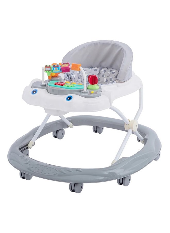 360 Degree Foldable Multifunctional Baby Walker - Grey - Image 1