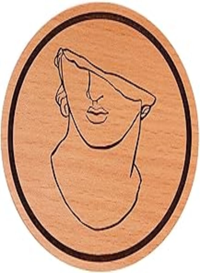 Laser Crafts Laser Engraved Greek Logo 2 Wood Coaster 9.5cm Diameter