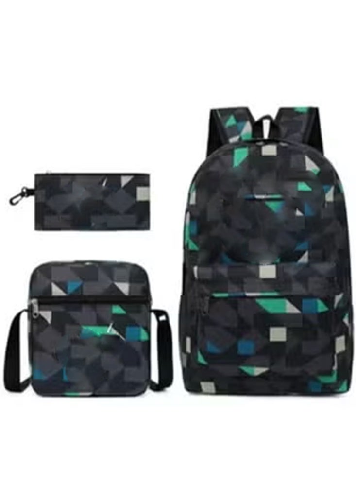 3PCS Backpack Set,Large Capacity Casual Backpack with Lunch Bag and Pencil case for Boys Girls - Image 1