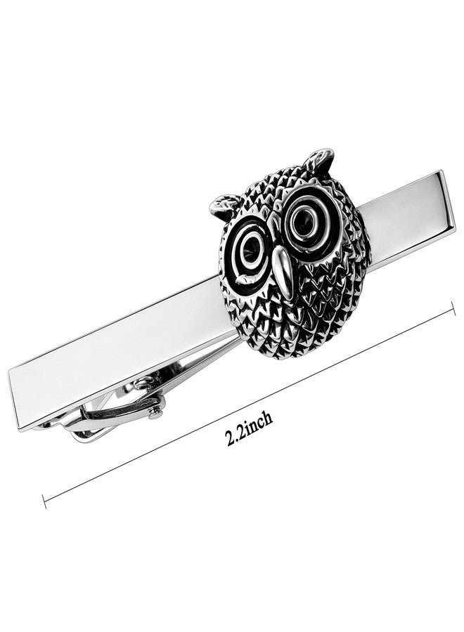 HAWSON Owl Tie Clips, Silver Skinny Tie Bar 2.2 Inch, Unique Animal Gifts for Men, Library, Wedding, Shirts, Suits - Image 4