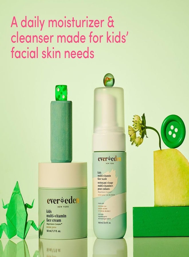 Evereden Kids Happy Face Duo (Melon Juice) - Multi-Vitamin Face Wash & Face Cream Set - Clean & Vegan Skin Care for Kids 3+ - Moisturizing, Nourishing, & Protective Skin Care Set - Image 5