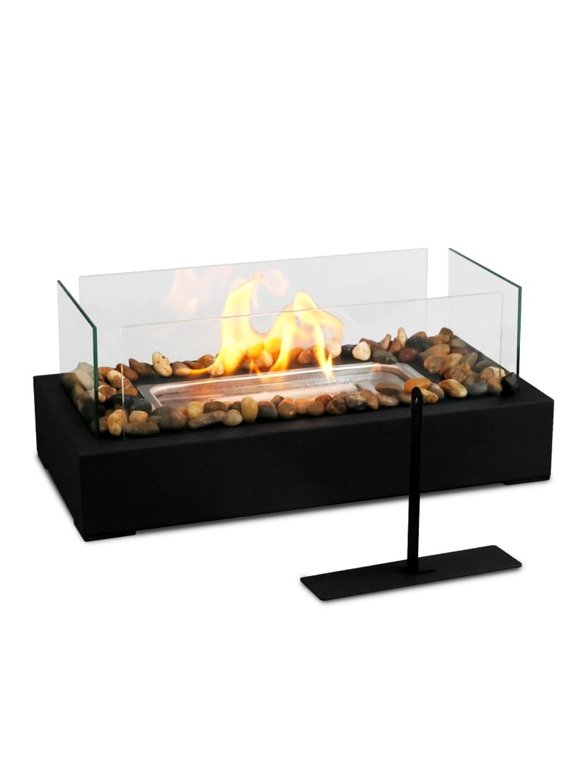 Generic Table Fireplace - Small Stainless Steel Table Fireplace with Pebbles for Safer Dinners, S’mores Machine - Portable Mini Campfire for Indoors and Outdoors - Gift Idea  - Image 1