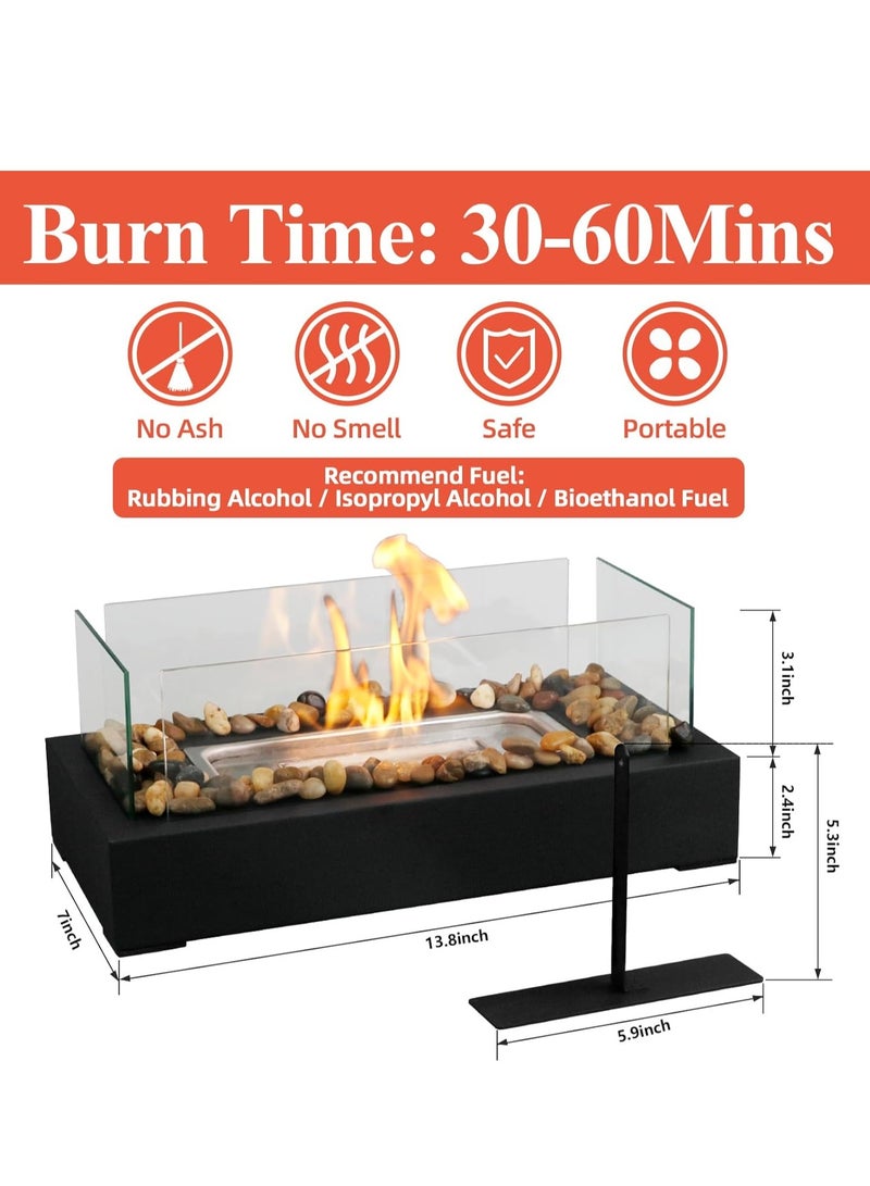Generic Table Fireplace - Small Stainless Steel Table Fireplace with Pebbles for Safer Dinners, S’mores Machine - Portable Mini Campfire for Indoors and Outdoors - Gift Idea  - Image 3