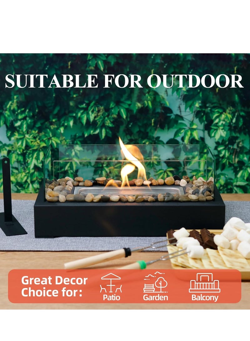 Generic Table Fireplace - Small Stainless Steel Table Fireplace with Pebbles for Safer Dinners, S’mores Machine - Portable Mini Campfire for Indoors and Outdoors - Gift Idea  - Image 4