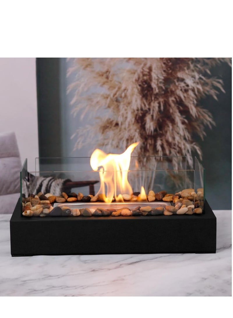 Generic Table Fireplace - Small Stainless Steel Table Fireplace with Pebbles for Safer Dinners, S’mores Machine - Portable Mini Campfire for Indoors and Outdoors - Gift Idea  - Image 5