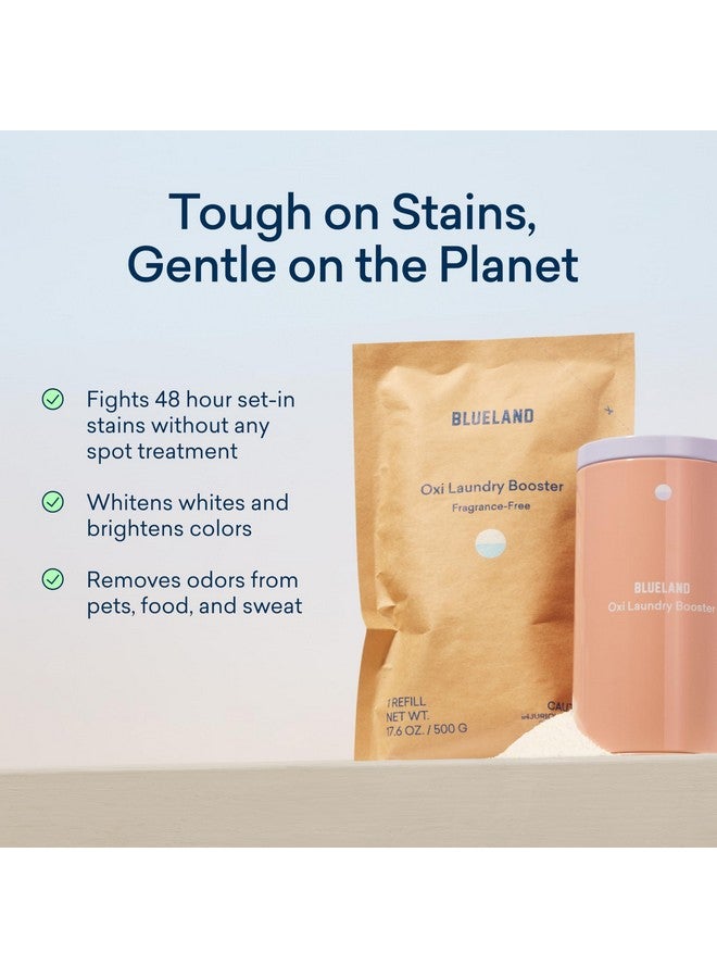 BLUELAND Oxi Laundry Booster Powder Starter Set, Unscented, 25 Loads, 17.6 oz with Tin, Plastic-Free Eco Friendly Oxy Cleaner Stain Remover - Image 2