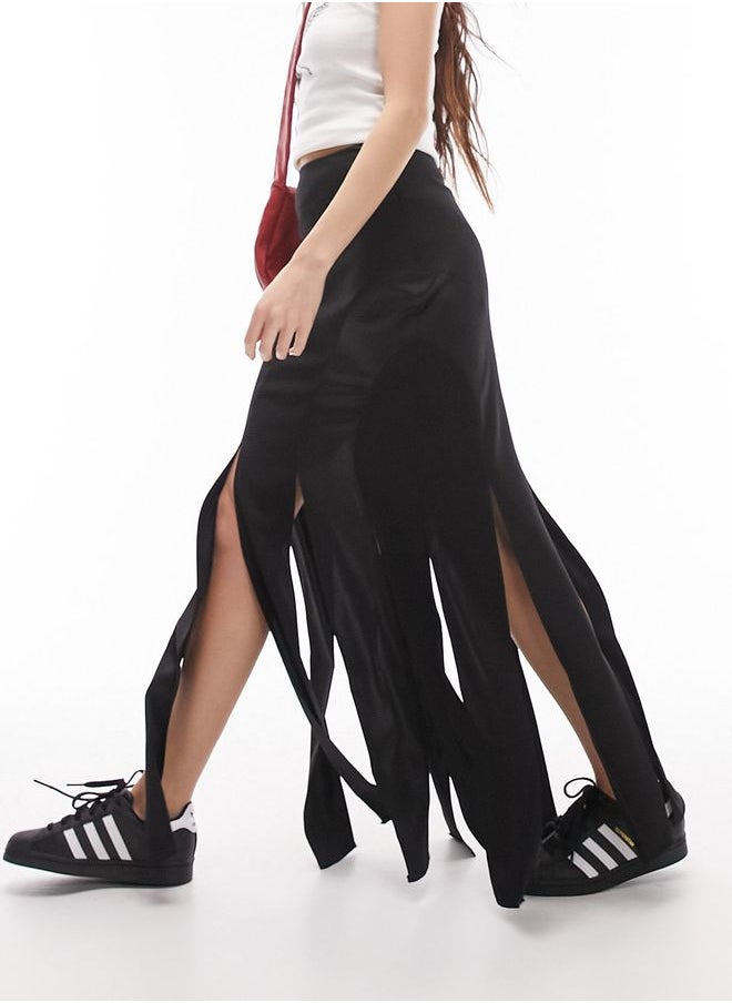 TOPSHOP - High Waist Slit Maxi Skirt - Image 1