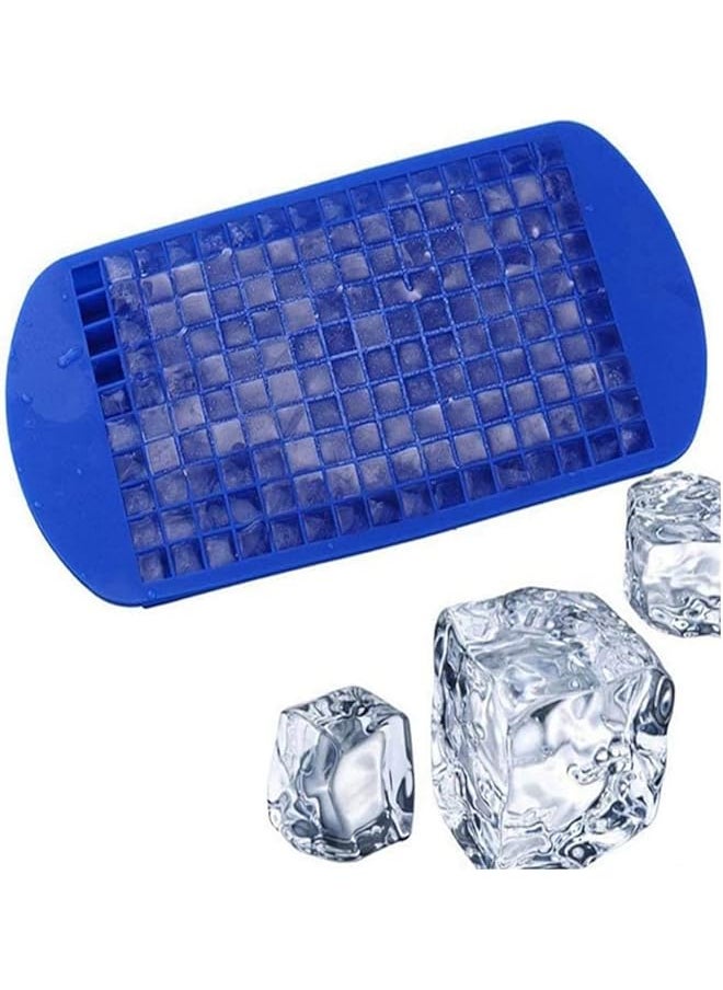 SHOWAY - 160 Grid Small Square Food Grade Silicone Tile Ice Grid Crushed Ice Grid Ice Cube Mold Kitchen Bar Party Drinks Blue Icecube01B Ice Cube Tray - Image 1