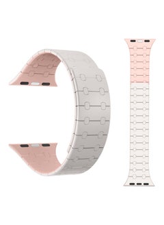 Generic For Apple Watch Strap Magnetic Iwach8/9 Silicone Magnetic For Apple Watch 8/9 Strap Classic Two-Tone-Color:42/44/45/49mm Cloud Gray Blue  - Image 4