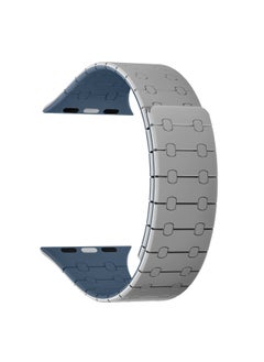 Generic For Apple Watch Strap Magnetic Iwach8/9 Silicone Magnetic For Apple Watch 8/9 Strap Classic Two-Tone-Color:42/44/45/49mm Cloud Gray Blue  - Image 1