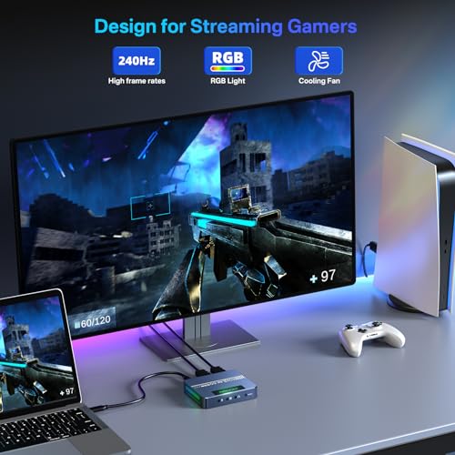 Acasis بطاقة التقاط فيديو ACASIS 4K60fps للبث والألعاب، تدعم VRR، بطاقة التقاط خارجية لـ Xbox Series X/S، Xbox One، PS5، PS4/Pro، PC/Mac، البث المباشر - Image 2