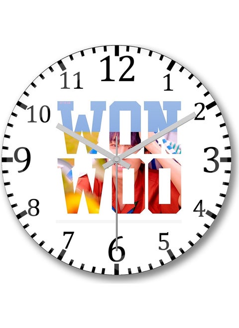 Print Shop Seventeen Wonwoo Wall Clock Curved Real Glass