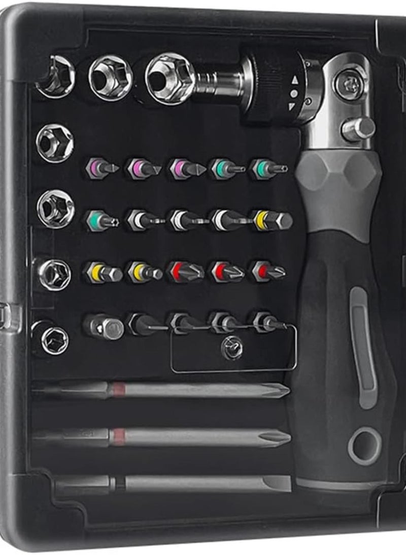 GGOOT 31in1 Multifunctional Ratchet Wrench Screwdriver Set Practical Motorcycle Bicycle Bathroom Air Conditioner Auto Repairs Maintenance Tool Set Household Hardware Combination Tool Set - Image 1