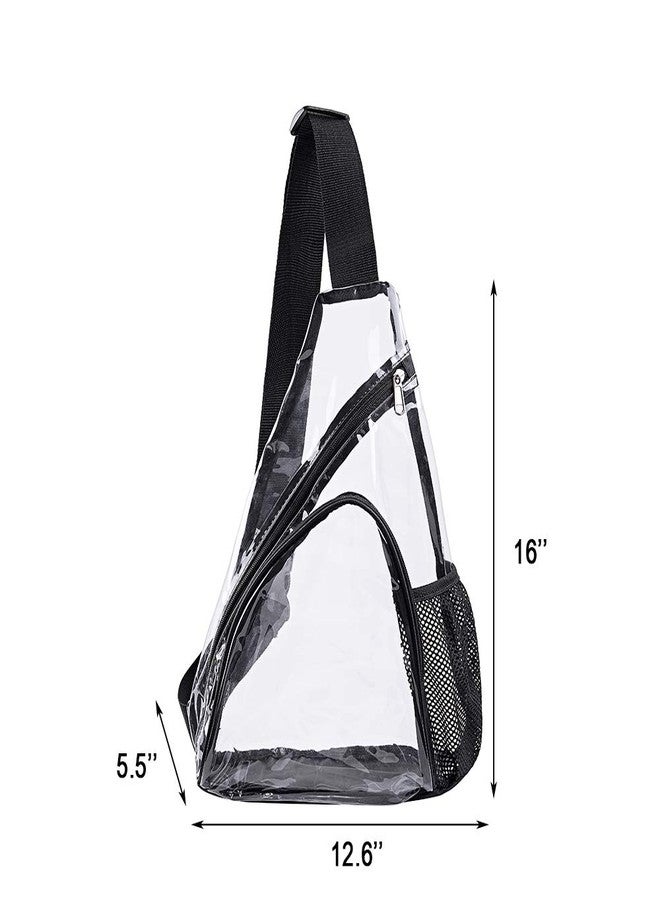 Clearworld Clear PVC Sling Bag - Stadium Approved Clear Shoulder Crossbody Backpack - Image 2