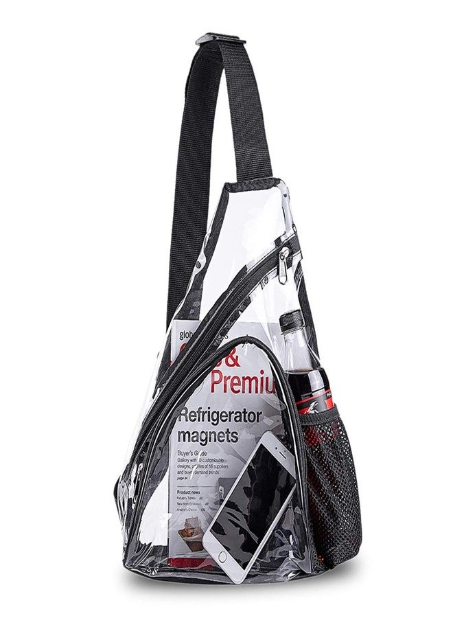 Clearworld Clear PVC Sling Bag - Stadium Approved Clear Shoulder Crossbody Backpack - Image 1