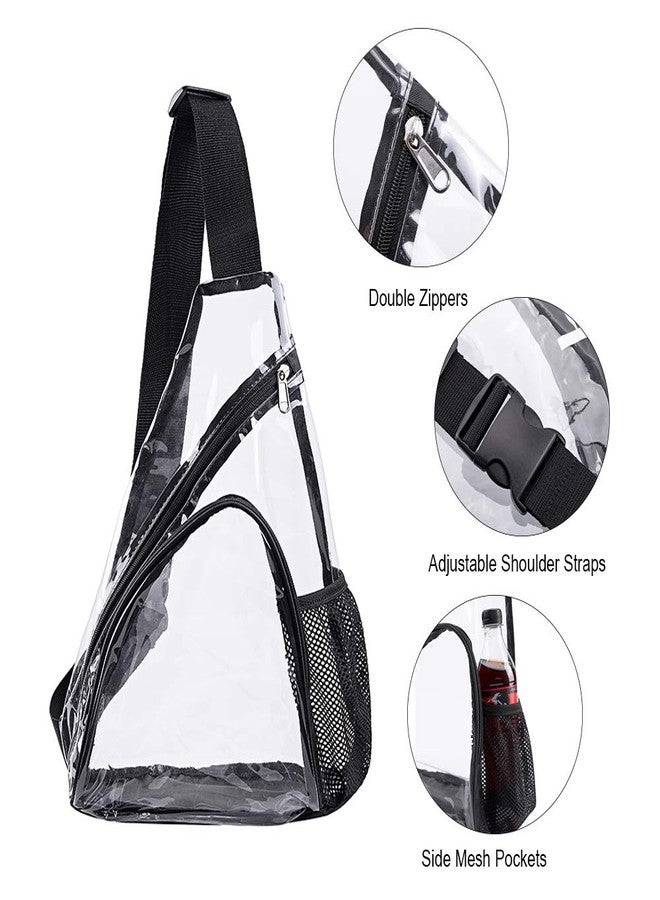 Clearworld Clear PVC Sling Bag - Stadium Approved Clear Shoulder Crossbody Backpack - Image 4