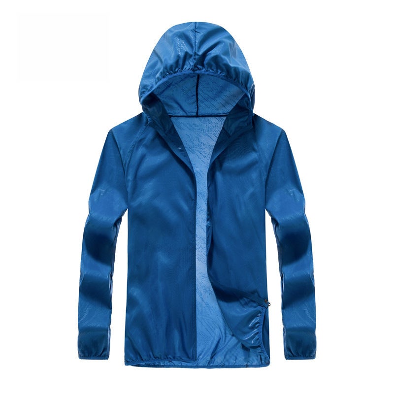Generic Summer Lightweight Ladies Windbreaker Sun Protection Skin Jacket Custom Logo Sapphire Blue 