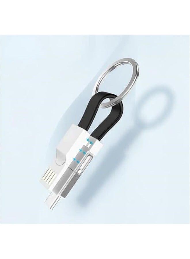 general Lightning Cable Keychain Charger 3 in 1 Keychain Magnetic USB Cable Short USB c Cable USB c Fast Charge 3.0 for iPad, Galaxy, Xperia - Image 1