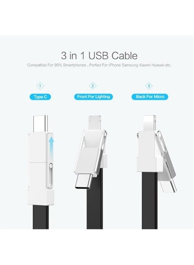 general Lightning Cable Keychain Charger 3 in 1 Keychain Magnetic USB Cable Short USB c Cable USB c Fast Charge 3.0 for iPad, Galaxy, Xperia - Image 2