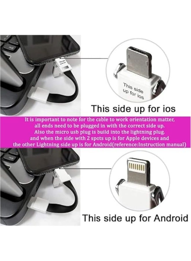 general Lightning Cable Keychain Charger 3 in 1 Keychain Magnetic USB Cable Short USB c Cable USB c Fast Charge 3.0 for iPad, Galaxy, Xperia - Image 4