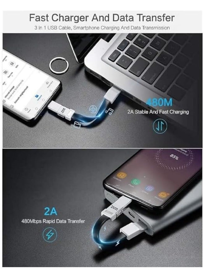 general Lightning Cable Keychain Charger 3 in 1 Keychain Magnetic USB Cable Short USB c Cable USB c Fast Charge 3.0 for iPad, Galaxy, Xperia - Image 3