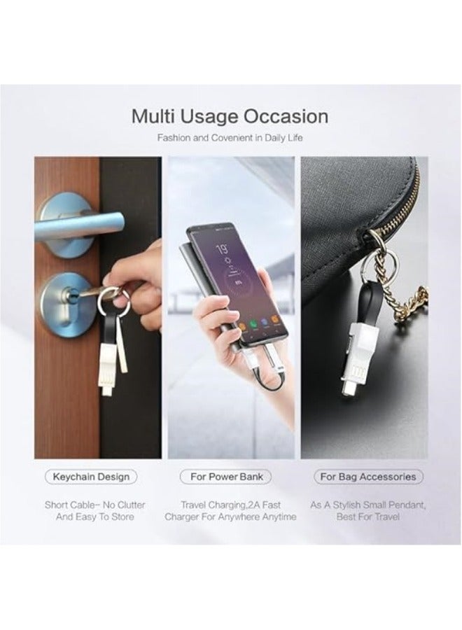 general Lightning Cable Keychain Charger 3 in 1 Keychain Magnetic USB Cable Short USB c Cable USB c Fast Charge 3.0 for iPad, Galaxy, Xperia - Image 5