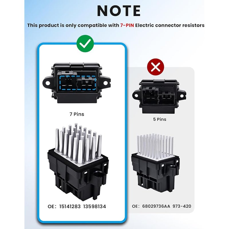 PANNUOSCS Blower Motor Resistor Compatible with Select 2007-2013 Chevy Silverado Suburban Tahoe Camaro Equinox/GMC Sierra Yukon/Buick/Cadillac/Dodge/Chrysler/Opel Replace#15141283 13598134 - Image 4