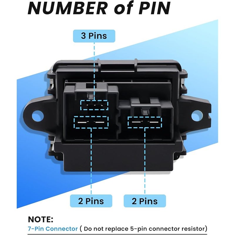PANNUOSCS Blower Motor Resistor Compatible with Select 2007-2013 Chevy Silverado Suburban Tahoe Camaro Equinox/GMC Sierra Yukon/Buick/Cadillac/Dodge/Chrysler/Opel Replace#15141283 13598134 - Image 5