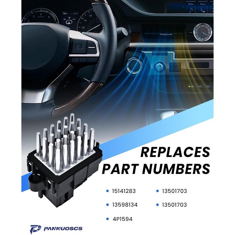PANNUOSCS Blower Motor Resistor Compatible with Select 2007-2013 Chevy Silverado Suburban Tahoe Camaro Equinox/GMC Sierra Yukon/Buick/Cadillac/Dodge/Chrysler/Opel Replace#15141283 13598134 - Image 3