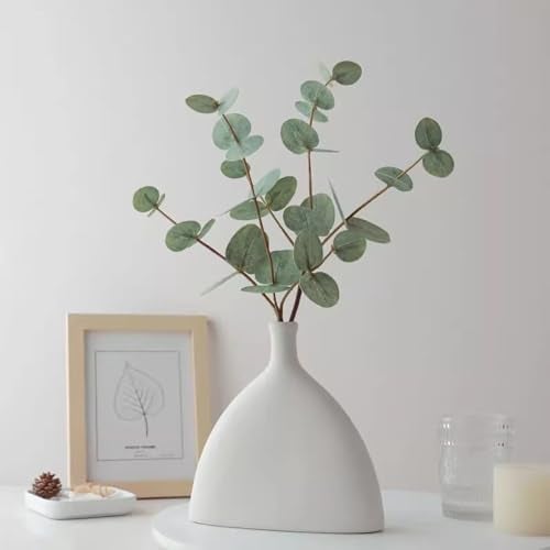 grtefhu 5 Pcs Faux Eucalyptus Stems for Vase, 17.7" Artificial Eucalyptus Branches with Green Leaves, Fake Greenery Stems for Bathroom Table Shelf Indoor Decor - Image 3