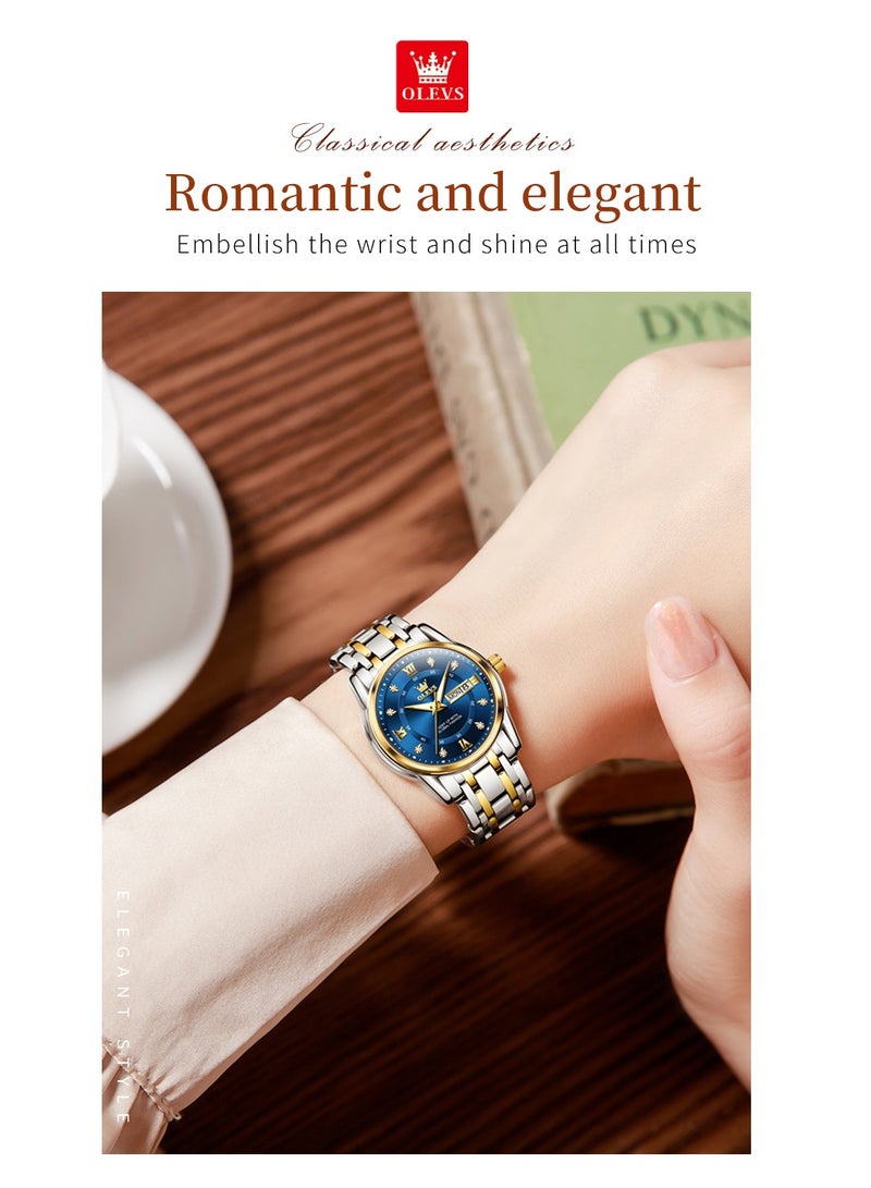 OLEVS Watches for Women Fashion Quartz Stainless Steel Water Resistant Watch Silver 5513 - Image 2