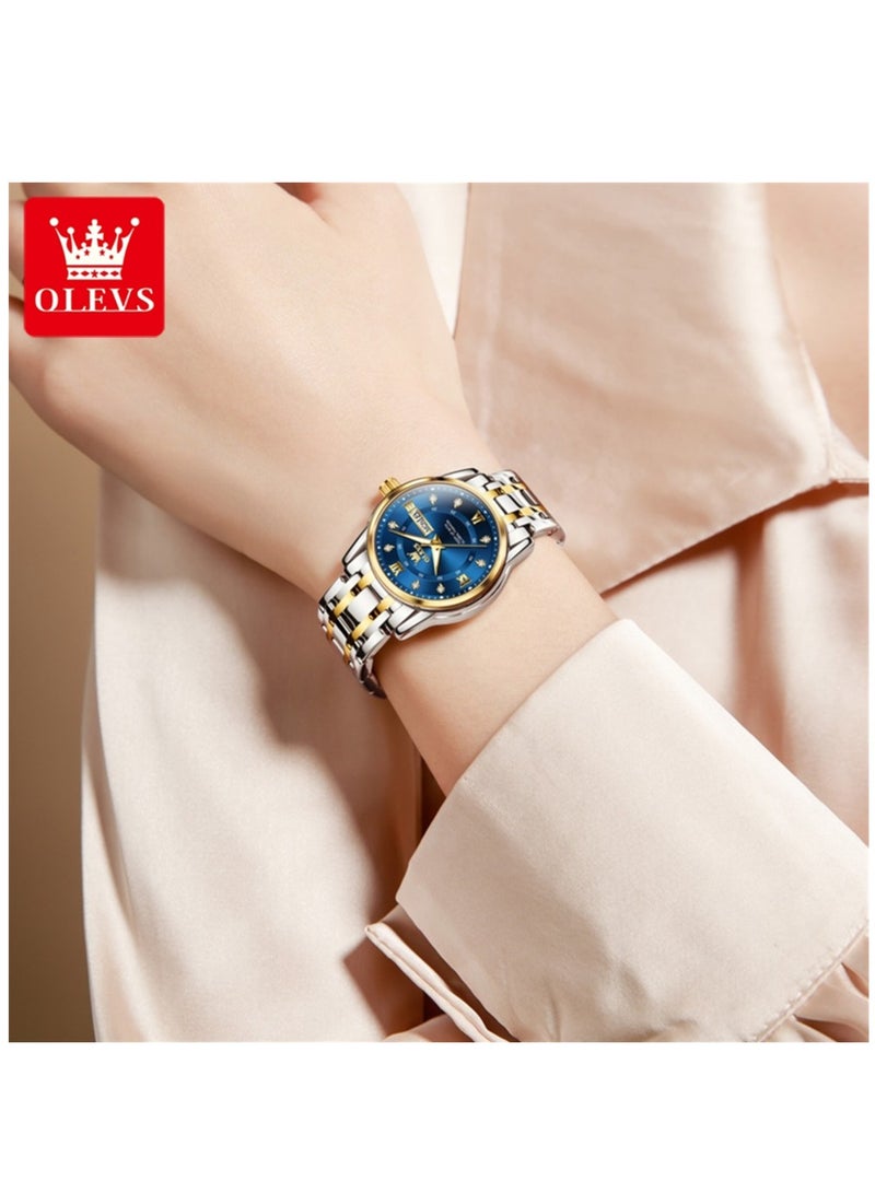 OLEVS Watches for Women Fashion Quartz Stainless Steel Water Resistant Watch Silver 5513 - Image 1