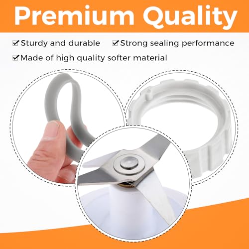 DRELD Replacement for Hamilton Beach Blender Blade with Blade Gasket Blender Jar Base Bottom Screw Cap and 2 Rubber O Ring Gasket Sealing Ring - Image 3