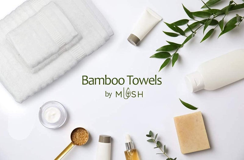 Mush Bamboo Hand Towel Set of 2 | 100% Bamboo | Ultra Soft, Absorbent & Quick Dry Towel for Daily use. Gym, Pool, Travel, Sports and Yoga | 75 X 35 cms | 600 GSM (Silk White) - Image 3