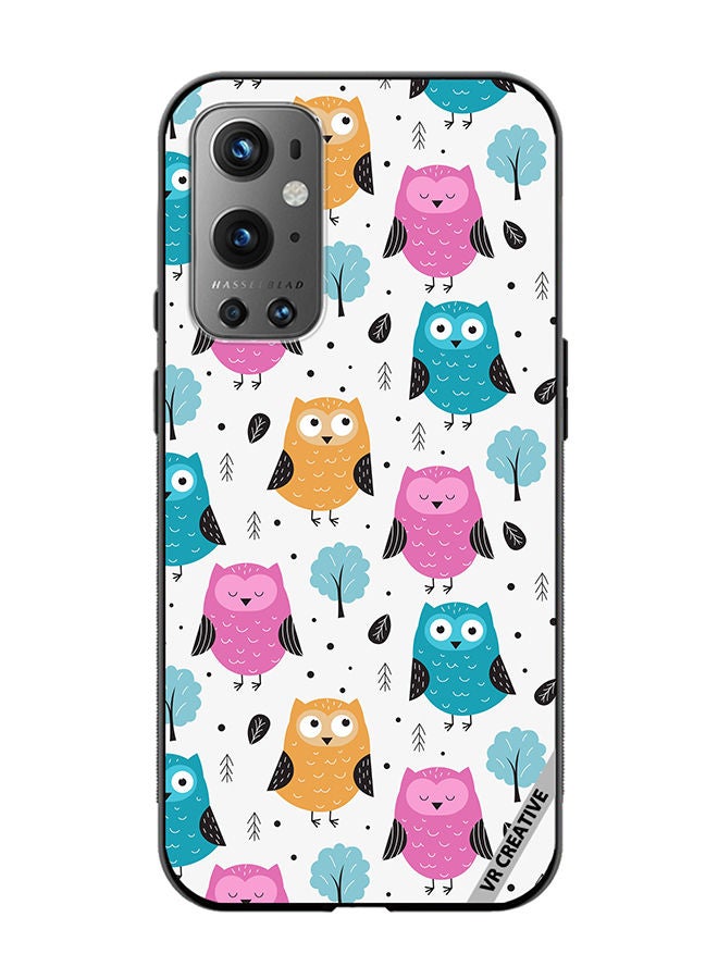 VR CREATIVE Protective Case Cover For OnePlus 9 Pro Owls Seamless Pattern Design Multicolour - Image 1