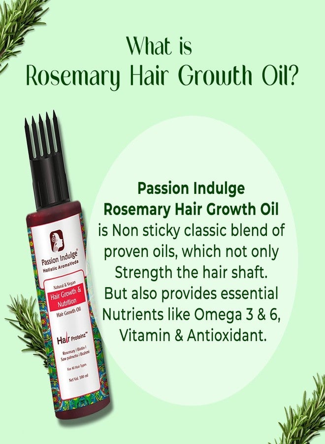 Passion Indulge Rosemary Hair Oil 100ml with Biotin for Hair Growth | Natural Hair Fall Control & Anti Hair Fall Oil | Ayurvedic Herbal Hair Care for Men & Women | All Hair Types - Image 5
