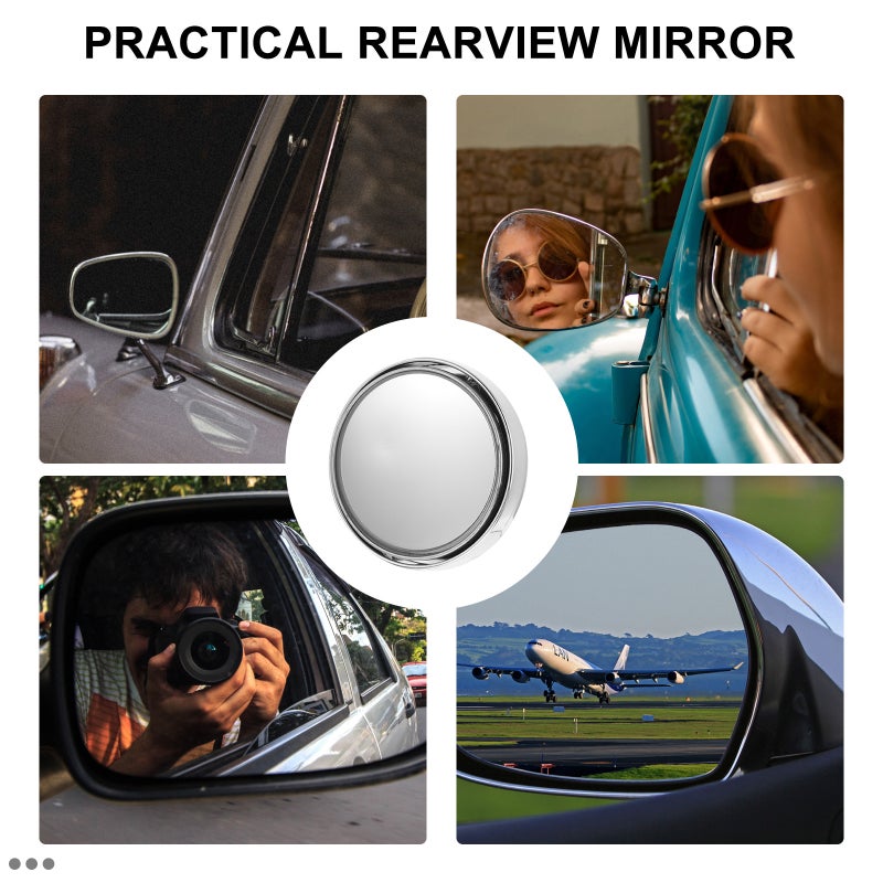 4 Pairs Rear View Mirror Rotatable Push-type Blind Spot Mirror Auxiliary Mirror - Image 2
