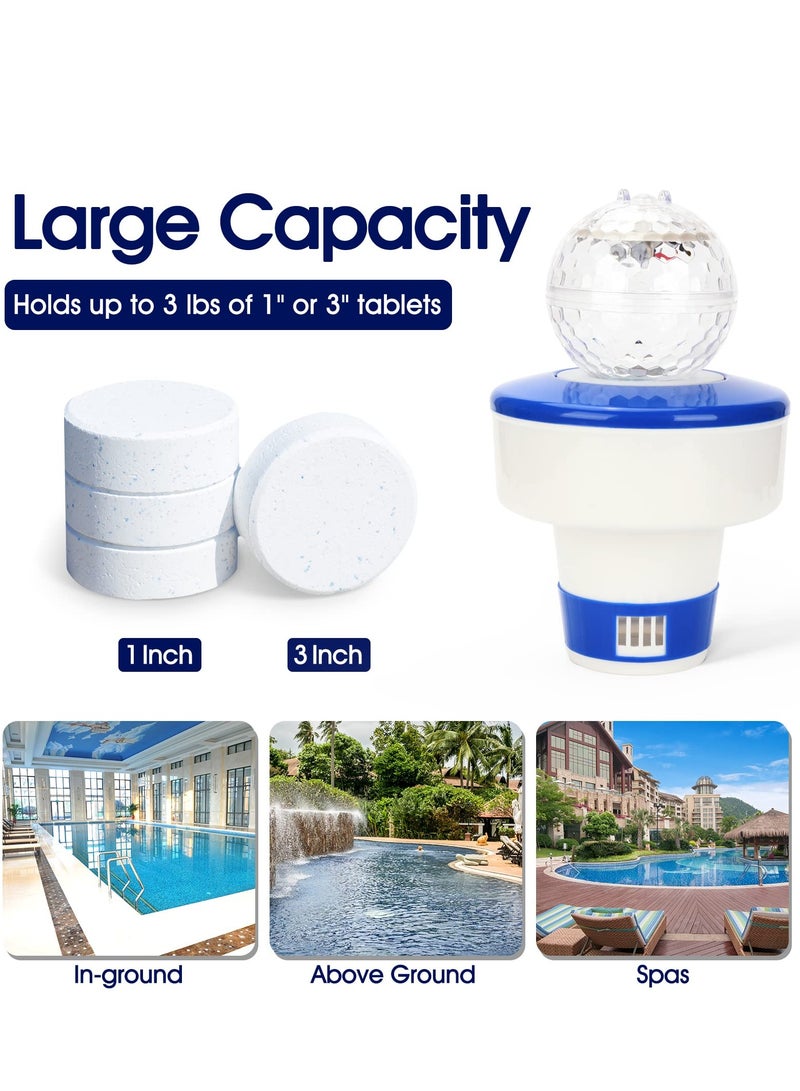 SYOSI Pool Chlorine Floater with Solar Lights, Floating Pool Chlorinator Dispenser for 6x3” Chlorine Tablets, Suitable for Large and Small Pools, Hot Tub, Spa, Garden Decor, Anti-Sinking - Image 4