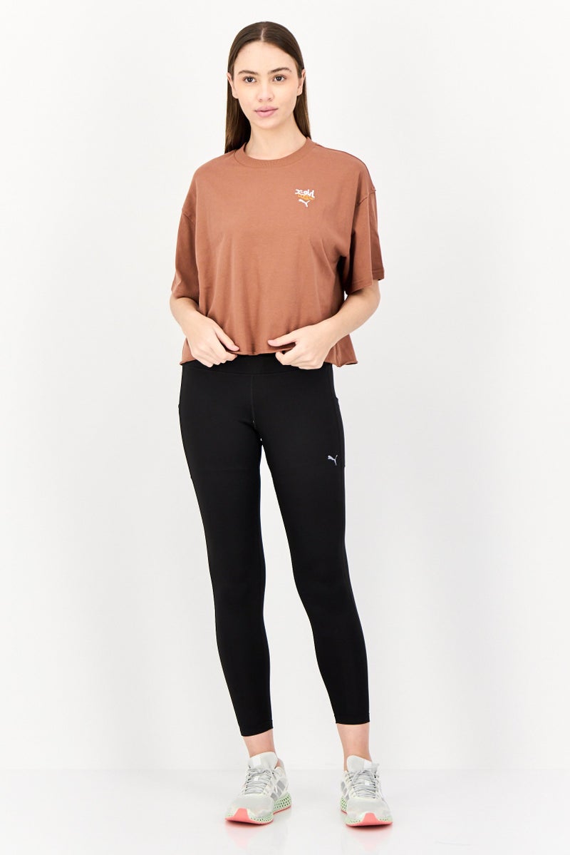 PUMA Puma x X-Girl Women Sportswear Fit Short Sleeve Outdoor T-Shirt, Brown  - Image 4