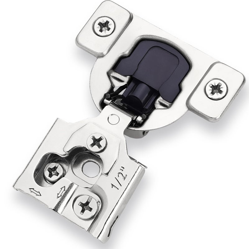 Decobasics 6 Pack Soft Close Cabinet Hinges 12 Overlay for Kitchen Cabinet Doors Slow SelfClosing Concealed Hidden Hinges for Face Frame Stainless Steel 3Way Adjustable Quiet Close Damper