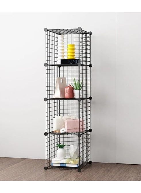 Whitecloud TRANSFORMING HOMES Whitecloud TRANSFORMING HOMES 4Cube Metal Storage Bins Bookshelf Wire Grid Closet Shelving Cube Organizer WGO002  - Image 2
