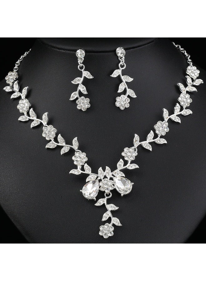 NIBEMINENT Elegant Jewelry Three-Piece Set - Bridal Wedding Accessories