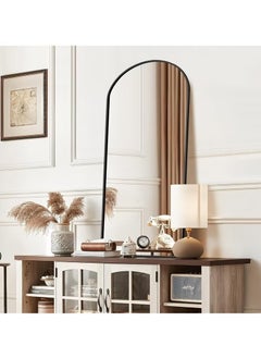 Beauenty Full Length 155x45cm Arched Floor Mirror, Full Length Wall Mirror with Aluminum Frame for Living Room Bedroom, Black  - Image 2