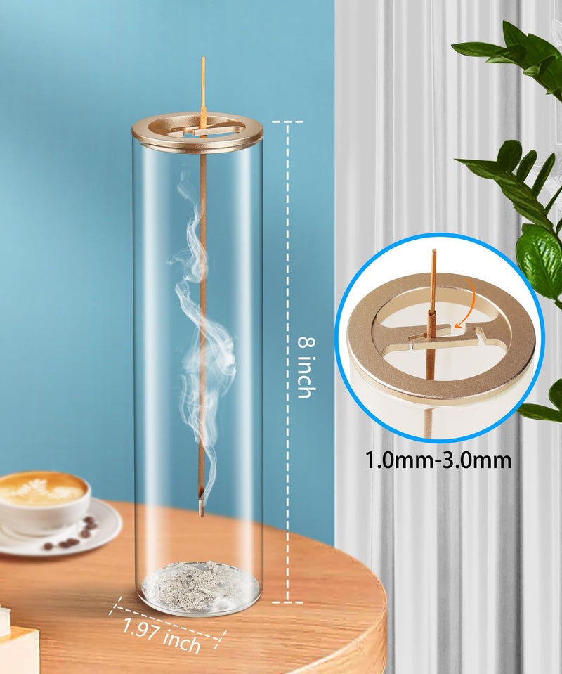 Incense Holder: 2-Pack Champagne Gold Metal, No Messy Ash Scattering, Anti-Flying Design - Sturdy Weighted Base Incense Burner for Home Office Yoga Meditation - Image 3