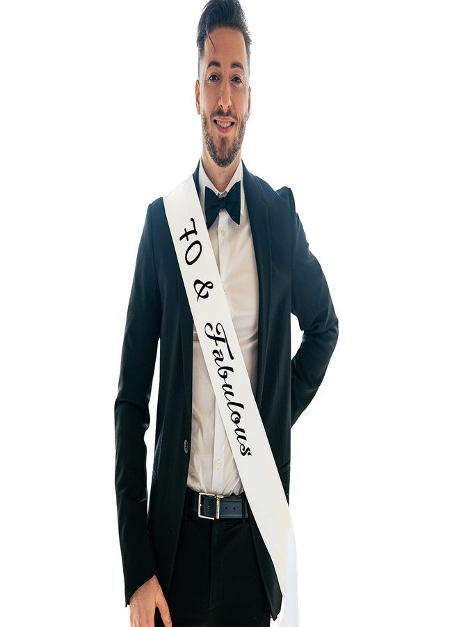 Hubops 70 & Fabulous sash for Girls Birthday /70th Birthday Sash Party Decoration (White) - Image 2