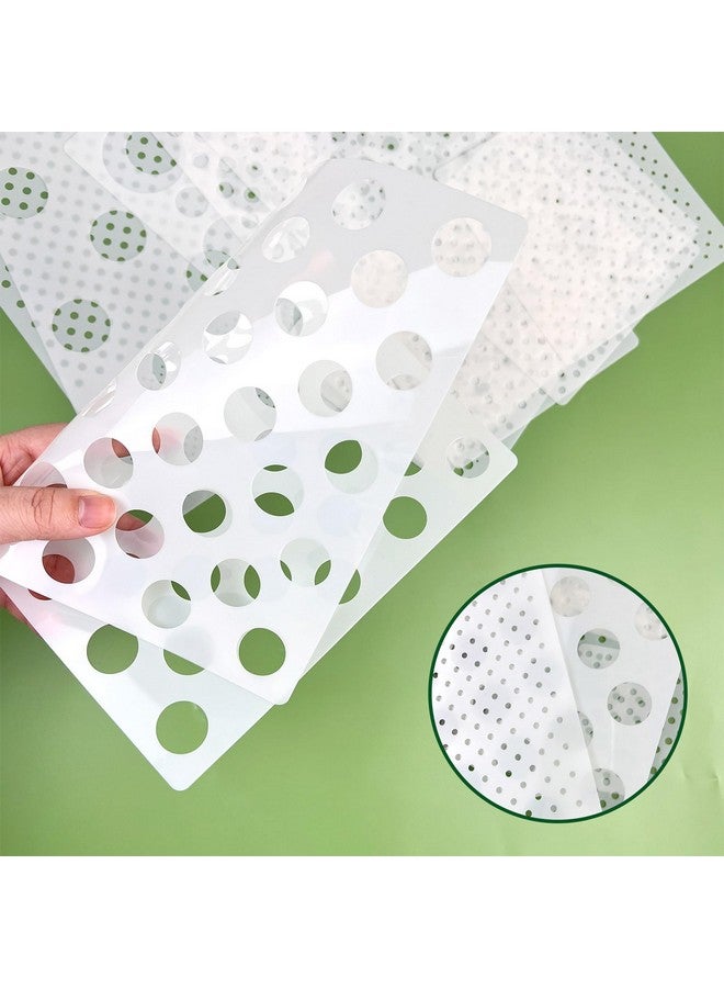 كودوهي استنسل النقاط 10 قطع من الوسائط المختلطة، استنسل منقطة متنوعة الحجم، تكرار استنسل دائري متشابك قابل لإعادة الاستخدام للرسم على الأثاث الخشبي، وسادة جدار سجل القصاصات، صنع الحرف اليدوية (A4 و6X6) - Image 4