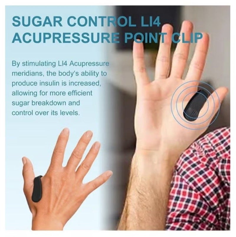 EELHOE Sugar Control LI4 Acupressure Point Clip, Acupressure Point Relaxation Clip For Headache Relief And Stress Alleviation, Flower-Shaped Wearable Hand Pressure Tool For LI4 Acupoint, Stress Alleviation, Pressure Point Clip - Image 2