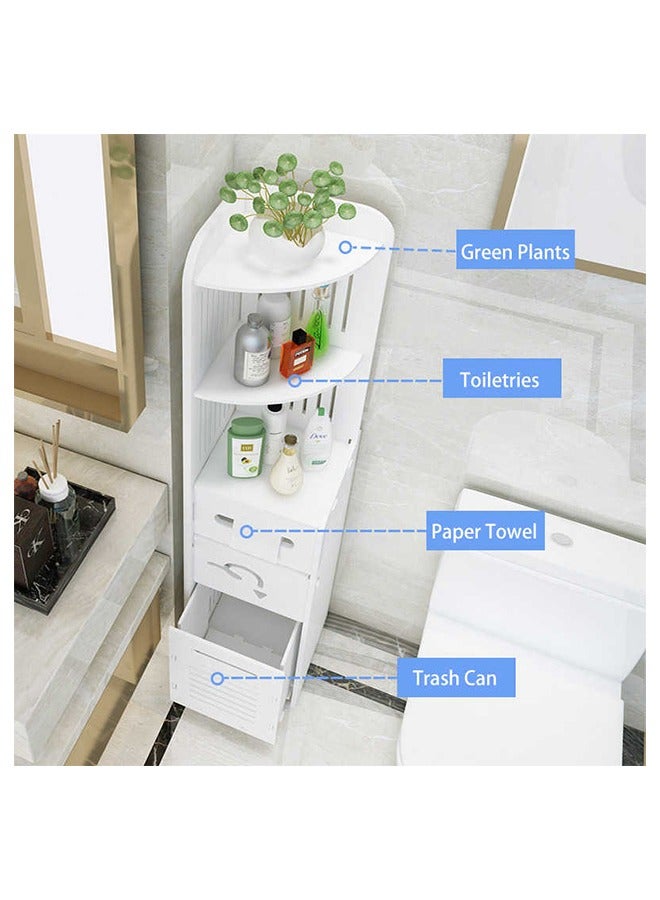 Yameem Cabinet Storage Freestanding Bathroom Corner Shelf  Space Saver Organizer - Image 5